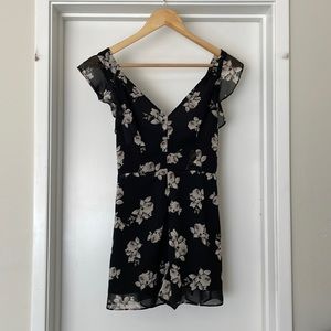 Urban Outfitters- Kimchi Blue Black Floral Romper